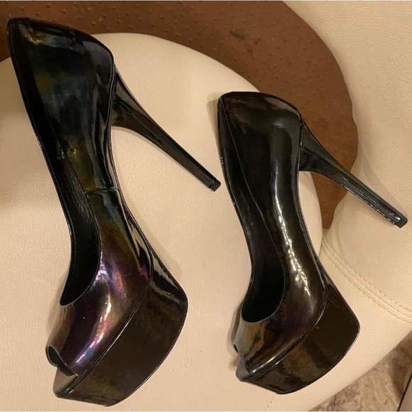 B Brian Atwood Platform Peeptoe Pumps 6.5 - Picture 10 of 11